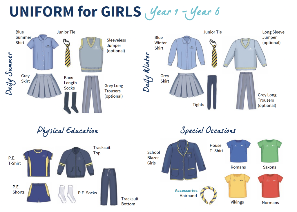 Uniform for girls Year 1 - Year 6